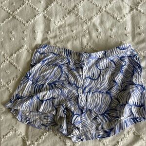 Lilly Pulitzer High Waist Blue and White Striped Shorts